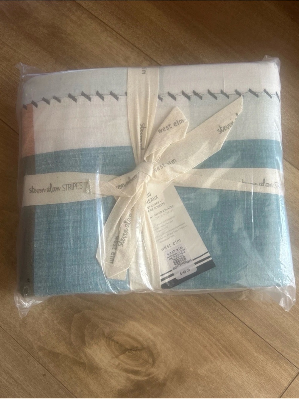 New west Elm Steven Alan Plaid F/Q Duvet Cover, Blue/Orange